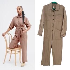Amour Vert Oceane Femme Fête Utility Jumpsuit Long Sleeve Rose Beige Size Medium